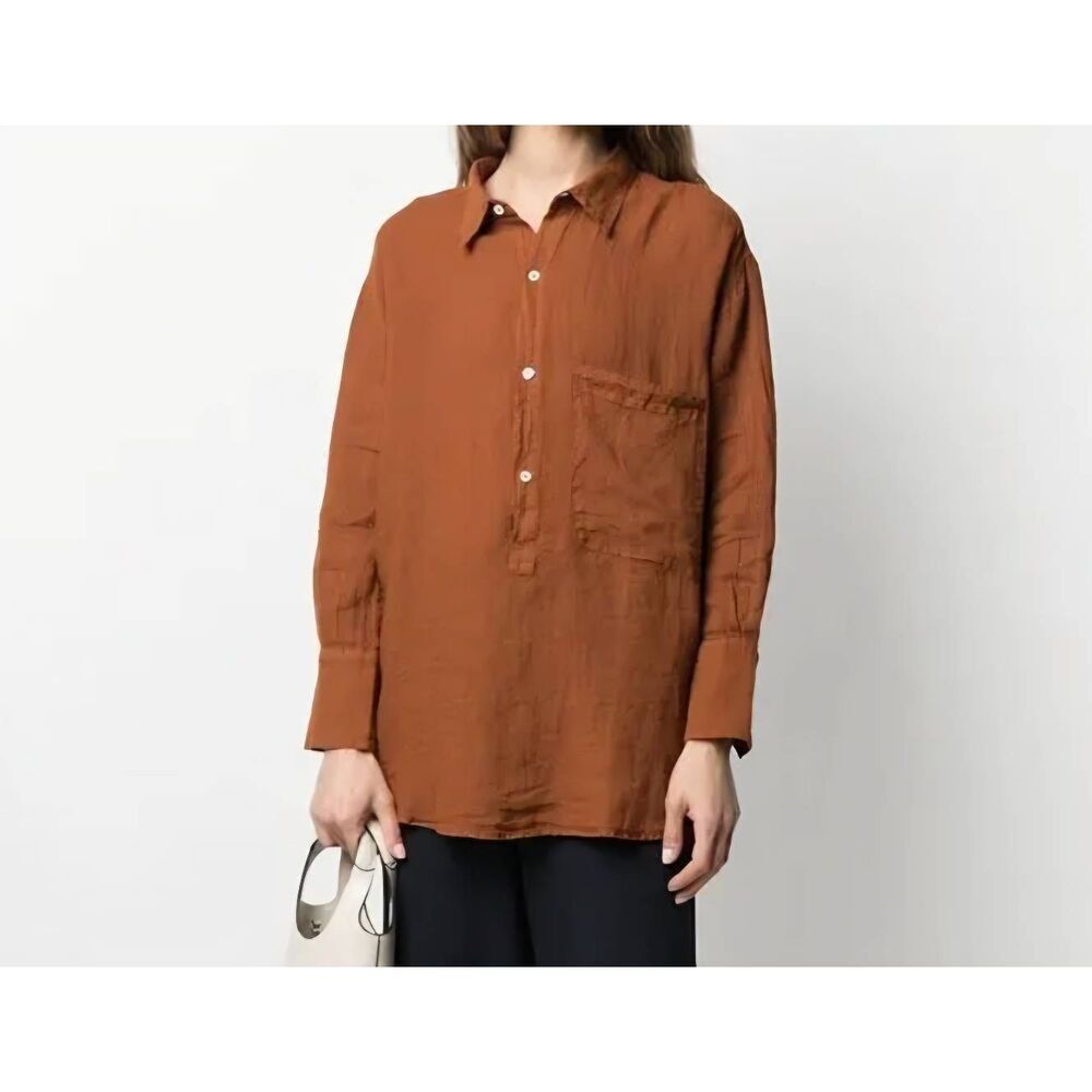 Barena Venezia long-sleeved linen shirt in brown sz 46